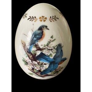 Danbury Mint Roger Tory Peterson Porcelain Songbird Egg Bluebird 1995